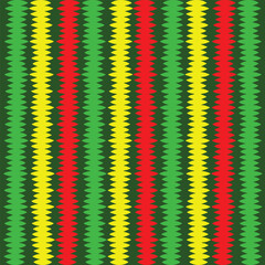 Wavy Vertical Stripes In Red Yellow And Green Seamless Pattern 