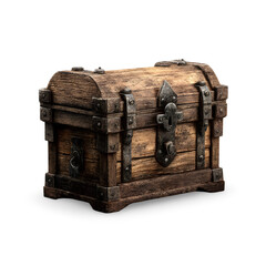 Antique Treasure Chest: A weathered and detailed, wooden treasure chest, brimming with history and secrets, stands as a symbol of discovery and the allure of the unknown.