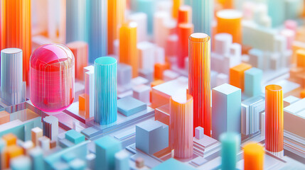 Data analytics and business insights rising from endless streams of charts and information