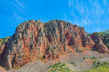 Red rocks and beautiful nature. Rocky Mountains. Beautiful natural landscape with unique mountains....
