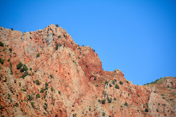 Red rocks and beautiful nature. Rocky Mountains. Beautiful natural landscape with unique mountains....