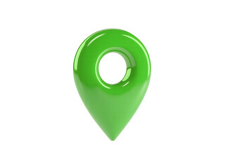 Shiny Green 3D Map Pin Location Icon for Navigation and GPS Tracking

