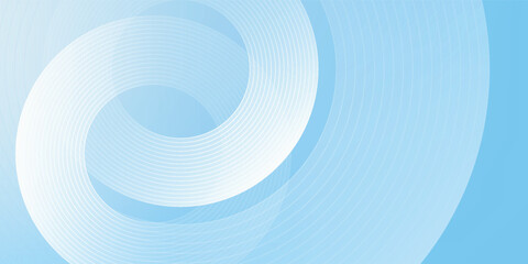 Abstract minimalist banner background, pastel colorful, blue and white gradations. Circle effect style geometric simple art