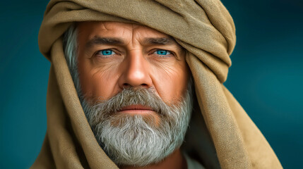 Powerful biblical hero portrait symbolizing faith, courage, and divine purpose, set in an ancient spiritual and historic Old Testament context.