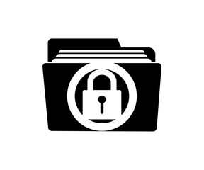 Locked folder icon. File folder security icon. Protected folder symbol vector design and illustration.
