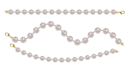 Elegant Pearl Necklace with Gold Clasps