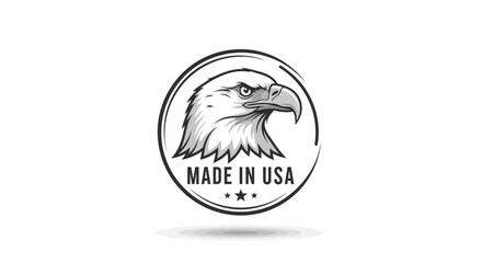 Vintage Style Bald Eagle Head Logo, Made in USA
