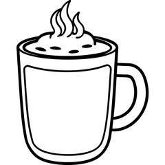 Minimal Hot Cocoa Mug Line Art