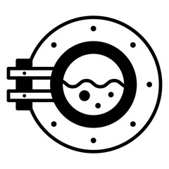 Washing Machine Icon: Vector Illustration of Front-Load Appliance