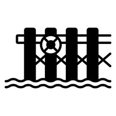 Silhouette illustration of a bridge over water