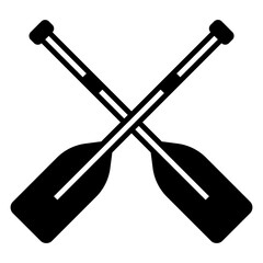 Cross Paddle Symbol - Rowing, Paddling Sport Icon