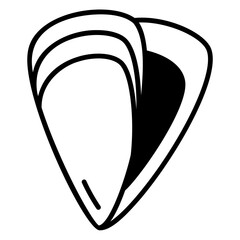 Open Oyster Shell Line Art Icon Vector © Fahrul