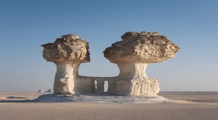 Fototapeta premium Arid desert landscape featuring towering rock formations
