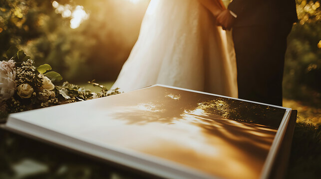A photographer reviewing a fully complete and stunning wedding album (1)