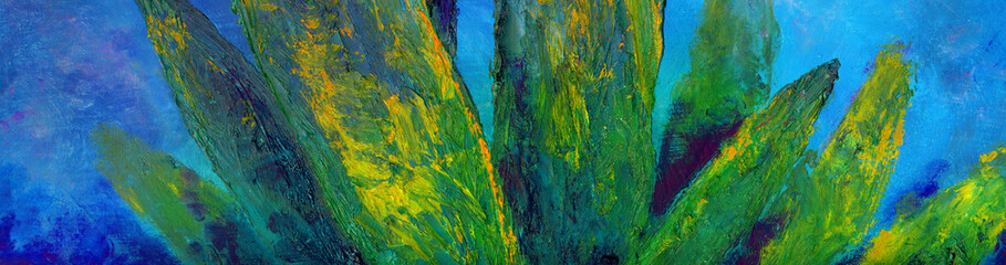 White orchid branch. Oil painting