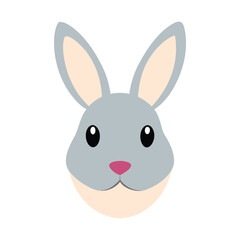 Silky rabbit head soft mascot drawing Vector illustration