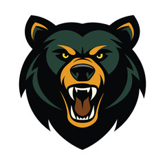Snarling bear head fierce mascot vector Vector illustration