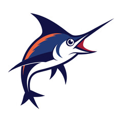 Naklejka premium Swordfish head sharp aquatic mascot art Vector illustration