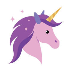 Unicorn head sparkled fantasy mascot vector illustration