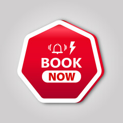 Book Now banner business  sale flat red web banner for  website art poster