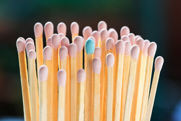 Group of pink matches and one blue match. Diversity, inclusion abstract concept