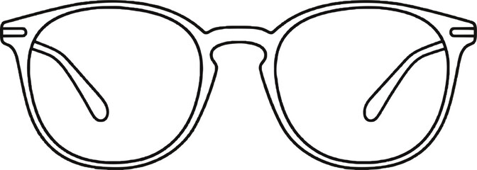 Glasses Minimalist line art hand drawn outline stroke