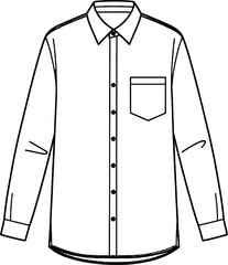 Shirt Minimalist line art hand drawn outline stroke