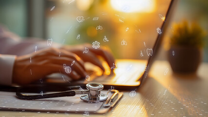 Digital healthcare theme, innovation in telemedicine