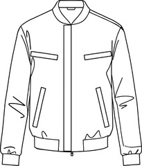 Biker jacket Minimalist line art hand drawn outline stroke