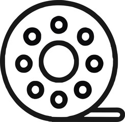 Bobbin icon illustration outline stroke minimalist black line