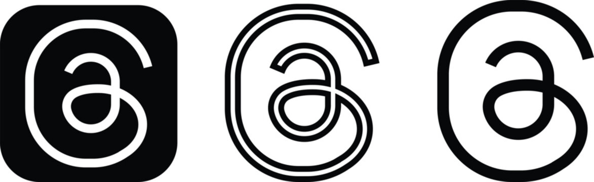 Threads mobile app icon and logo on white background, vector illustration. Meta Officially Launches Threads which widely seen as most significant competition social media platform