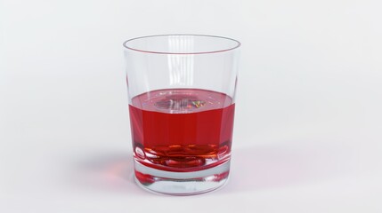 A glass filled with a vibrant red liquid, standing isolated on a clean white background. This image is perfect for beverage - related projects, whether it's for cocktail menus, wine promotions, 