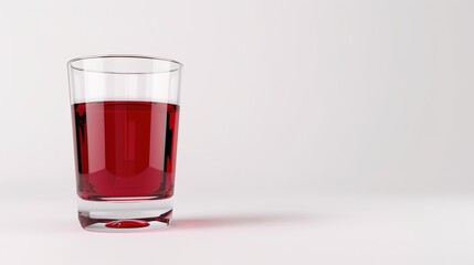 A glass filled with a vibrant red liquid, standing isolated on a clean white background. This image is perfect for beverage - related projects, whether it's for cocktail menus, wine promotions, 