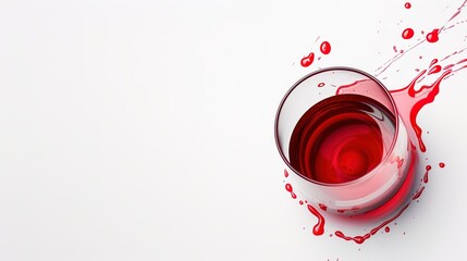 A glass filled with a vibrant red liquid, standing isolated on a clean white background. This image is perfect for beverage - related projects, whether it's for cocktail menus, wine promotions, 