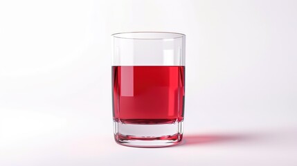A glass filled with a vibrant red liquid, standing isolated on a clean white background. This image is perfect for beverage - related projects, whether it's for cocktail menus, wine promotions, 