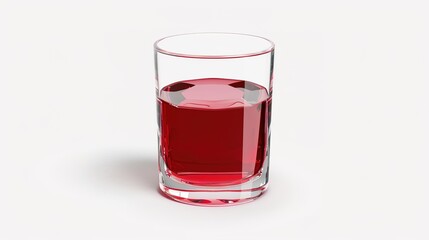 A glass filled with a vibrant red liquid, standing isolated on a clean white background. This image is perfect for beverage - related projects, whether it's for cocktail menus, wine promotions, 