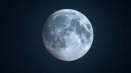 Fototapeta premium Detailed Lunar Surface A Full Moon View Against Dark Sky Backdrop