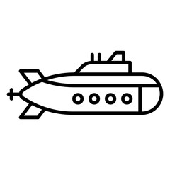 Submarine Icon, Naval Vessel, Underwater Transport Vector
