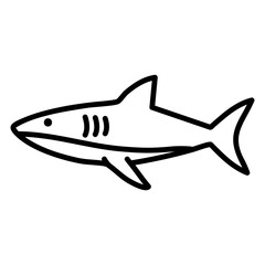 Obraz premium Line Art of Shark Silhouette with Fin Detail