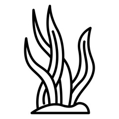 Obraz premium Aquatic Plant Growing Upward in Line Art