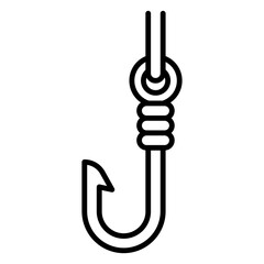 Fishing Hook Line Art Illustration Icon