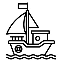 Boat icon vector sailing on water