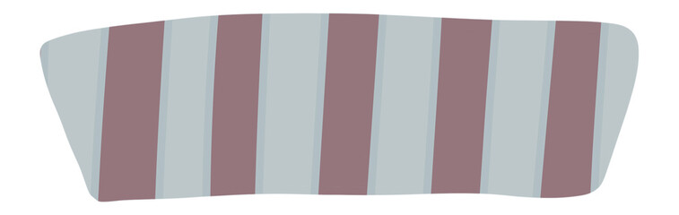 Fototapeta premium Sign or decorative bar, rectangular shape, curved, with various patterns and colored surfaces.