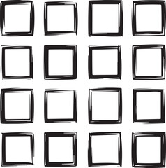 Square Frame Silhouette Collection Hand Drawn Geometric Shapes Vector Art