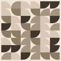 Seamless geometric pattern with rounded squares in earth tones.