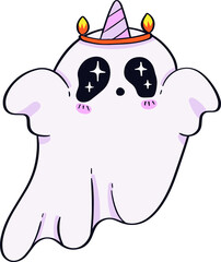 A cute Japanese ghost Hand Drawn Cartoon Doodle