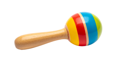 Colorful Wooden Maraca: A Vibrant Musical Instrument for Kids and Rhythmic Fun