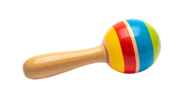 Colorful Wooden Maraca: A Vibrant Musical Instrument for Kids and Rhythmic Fun