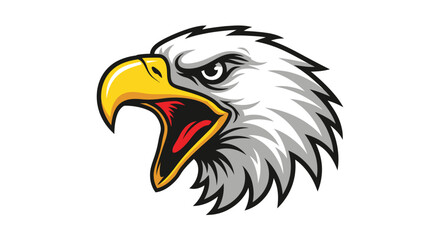 Vector Illustration of a Screaming Eagle Head with Sharp Features
