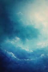 Fototapeta premium Softly illuminated cloudy sky with varying shades of blue and white blending in a serene and calm atmosphere